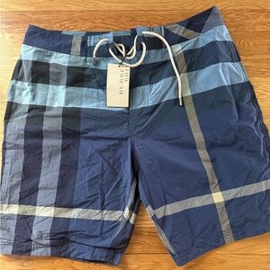 Burberry Blue Board Shorts Swimwear